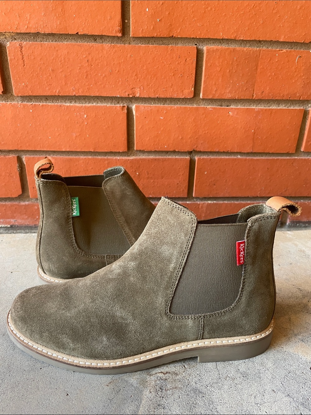 KICKERS Women's Suede Chukka Boots Green Size EU 38 US 7
